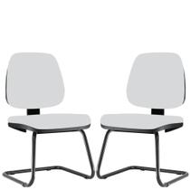 Kit 2 Cadeiras Para Escritório Job Fixa Branco Kit 2 Cadeiras Para Escritório Job Fixa Branco