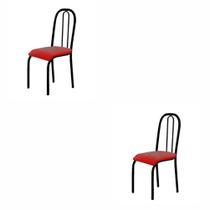 Kit 2 Cadeiras Para Mesa De Jantar 104 Preto/Vermelho