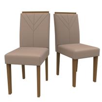 Kit 2 Cadeiras para mesa de Jantar Amanda Imbuia/Capuccino New Ceval