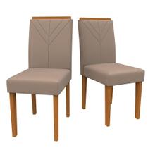 Kit 2 Cadeiras para mesa de Jantar Amanda Ype/Capuccino New Ceval