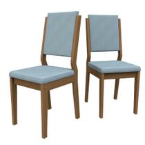 Kit 2 Cadeiras para mesa de Jantar Carol Imbuia/Azul New Ceval
