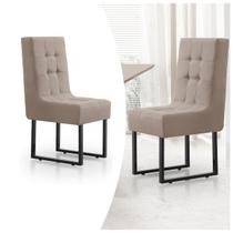 Kit 2 Cadeiras Para Mesa De Jantar Estofada Chique Grande Luxo Confortável Jogo