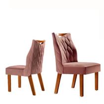 Kit 2 Cadeiras para Mesa de Jantar Estofada Detalhada - Delta - LJ Móveis