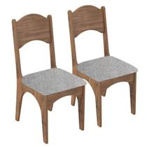 Kit 2 Cadeiras para Sala de Jantar 100% MDF Assento Estofado CA18 Nobre/Liso Claro - Dalla Costa
