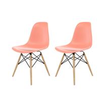 Kit 2 Cadeiras para Sala de Jantar Eames PP Dsw-m Rosa Kit 2 Cadeiras para Sala de Jantar Eames PP Dsw-m Rosa