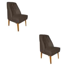 Kit 2 Cadeiras Para Sala De Jantar Escritório Estofada Berlim Retro Suede Cores Eli Móveis e Decoração