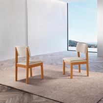 Kit 2 Cadeiras para Sala de Jantar Jade Marrom/Castanho/Creme/Off White
