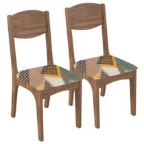 Kit 2 Cadeiras Para Sala de Jantar MDF Assento Estofado Nancy D01 Nobre/Havana - Mpozenato