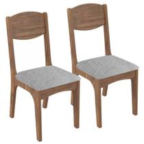 Kit 2 Cadeiras Para Sala de Jantar MDF Assento Estofado Nancy D01 Nobre/Liso Claro - Mpozenato