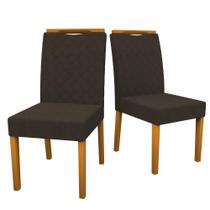 Kit 2 Cadeiras para Sala de Jantar Ype Veludo Marrom Escuro Munique New Ceval