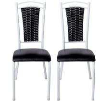 Kit 2 Cadeiras Paris Branco/Preto 11424 - Wj Design