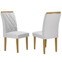 Kit 2 Cadeiras Paris em Linho Estofadas Cel Móveis Cor Prata