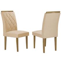 Kit 2 Cadeiras Paris em Veludo Estofadas Cel Móveis Cor Bege
