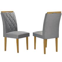 Kit 2 Cadeiras Paris em Veludo Estofadas Cel Móveis Cor Grafite