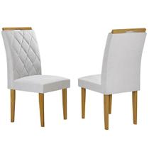 Kit 2 Cadeiras Paris em Veludo Estofadas Cel Móveis Cor Prata