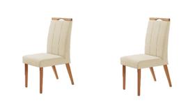 Kit 2 Cadeiras Paris - Linho Bege Kit 2 Cadeiras Paris - Linho Bege