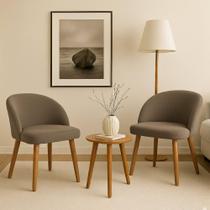 Kit 2 Cadeiras Pétala Slim Decorativa Tecido Veludo Pés Palito