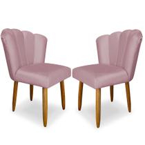 Kit 2 Cadeiras Pétala Veludo Rosê Decorativa, Poltrona Sala de Estar, Salão, Quarto, Estética - Pratikza Kit 2 Cadeiras Pétala Veludo Rosê Decorativa, Poltrona Sala de Estar, Salão, Quarto, Estética - Pratikza