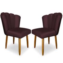 Kit 2 Cadeiras Pétala Veludo Roxo Decorativa, Poltrona Sala de Estar, Salão, Quarto, Estética - Pratikza Kit 2 Cadeiras Pétala Veludo Roxo Decorativa, Poltrona Sala de Estar, Salão, Quarto, Estética - Pratikza