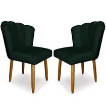 Kit 2 Cadeiras Pétala Veludo Verde Decorativa, Poltrona Sala de Estar, Salão, Quarto, Estética - Pratikza Kit 2 Cadeiras Pétala Veludo Verde Decorativa, Poltrona Sala de Estar, Salão, Quarto, Estética - Pratikza