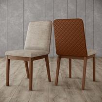 Kit 2 Cadeiras Pietra Pés de Madeira Henn