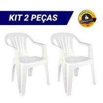 Kit 2 Cadeiras Plástica Poltrona MOR 182 kg Resistente