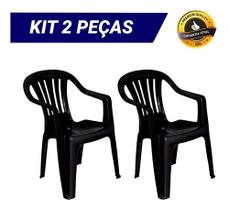 Kit 2 Cadeiras Plástica Poltrona MOR 182 kg Resistente