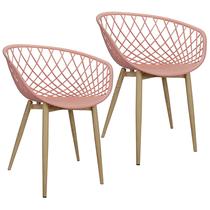 Kit 2 Cadeiras Poltrona Clarice Sidera Nest Web C/ Apoio De Braço