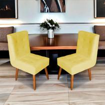 Kit 2 Cadeiras Poltrona Monalisa Estofada Sala de Jantar Mesa Cozinha Quarto Penteadeira Escritório