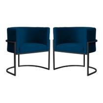 Kit 2 Cadeiras Poltronas Luna Veludo Quarto, Recepção