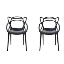 Kit 2 Cadeiras Preta Allegra Master Para Cozinha Mesa Jantar Área Externa