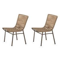 Kit 2 Cadeiras Prime em Aluminio e Corda Nautica Bege