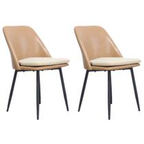 Kit 2 Cadeiras Quebec Com Assento em MDF e Base em Aço Pintado Fratini