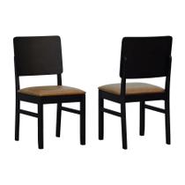 Kit 2 Cadeiras Quéops Madeira Maciça Encosto Anatômico Assento Estofado - Preto Kit 2 Cadeiras Quéops Madeira Maciça Encosto Anatômico Assento Estofado - Preto