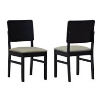 Kit 2 Cadeiras Quéops Madeira Maciça Encosto Anatômico Assento Estofado - Preto Kit 2 Cadeiras Quéops Madeira Maciça Encosto Anatômico Assento Estofado - Preto