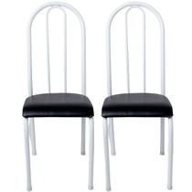 Kit 2 Cadeiras Requinte Branco/Preto 11427 - Wj Design