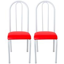 Kit 2 Cadeiras Requinte Branco/Vermelho 11427 - Wj Design