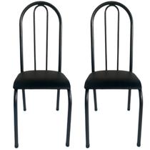 Kit 2 Cadeiras Requinte Preto 11426 - Wj Design