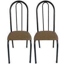 Kit 2 Cadeiras Requinte Preto/Bege 11426 - Wj Design