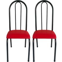 Kit 2 Cadeiras Requinte Preto/Vermelho 11426 - Wj Design