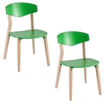 Kit 2 Cadeiras Rio Colors Estrutura Madeira Carvalho Mel em Fórmica Várias Cores - Artesian