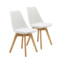 Kit 2 Cadeiras Saarinen Wood Com Estofamento Várias Cores