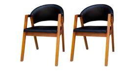 Kit 2 Cadeiras Sala de Estar Antonela Couro Bege