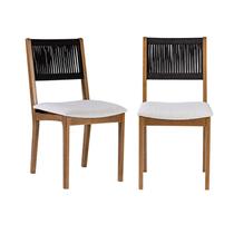 Kit 2 Cadeiras Sala de Jantar 55 x 45 x 90cm Tune Preto/Verniz Mel/Corda Kit 2 Cadeiras Sala de Jantar 55 x 45 x 90cm Tune Preto/Verniz Mel/Corda