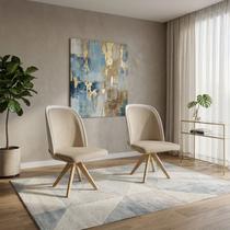 Kit 2 Cadeiras Sala de Jantar Base Giratória Jvb Móveis cor: cinza