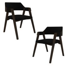 Kit 2 Cadeiras Sala de Jantar e Jogos Carteados Madeira Maciça Poker Veludo Preto/Capuccino G42 - Gran Belo Kit 2 Cadeiras Sala de Jantar e Jogos Carteados Madeira Maciça Poker Veludo Preto/Capuccino G42 - Gran Belo