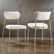 Kit 2 Cadeiras Sala de Jantar Linho Design Aço Carbono Lavinia Kit 2 Cadeiras Sala de Jantar Linho Design Aço Carbono Lavinia