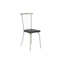 Kit 2 Cadeiras Sala Jantar 154 2 Un Prata - Assento Courano Preto - Carraro