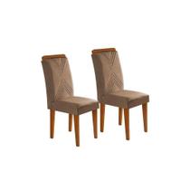 Kit 2 Cadeiras Sala Jantar Amsterdã 2 Un Imbuia/Veludo Capuccino - Rufato Kit 2 Cadeiras Sala Jantar Amsterdã 2 Un Imbuia/Veludo Capuccino - Rufato