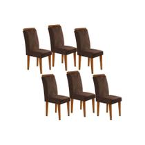 Kit 2 Cadeiras Sala Jantar Amsterdã 6 Un Capuccino/Suede Marrom - Rufato Kit 2 Cadeiras Sala Jantar Amsterdã 6 Un Capuccino/Suede Marrom - Rufato